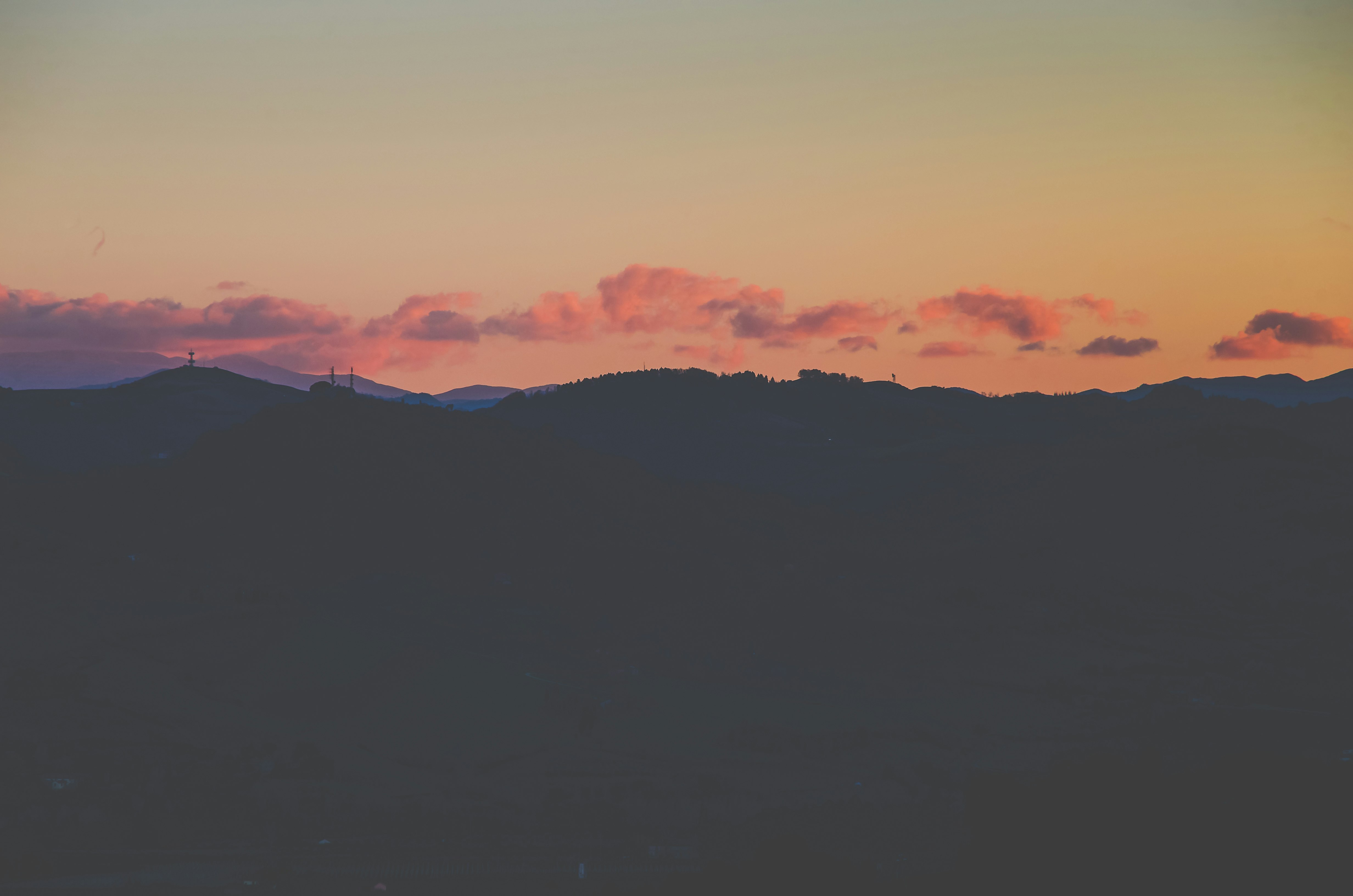 silhouette photography of highlands